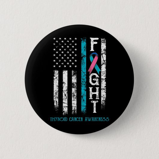 Schildklierkanker Krijger VS Vlag Ronde Button 5,7 Cm (Voorkant)