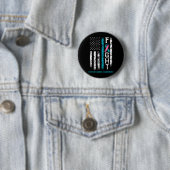 Schildklierkanker Krijger VS Vlag Ronde Button 5,7 Cm (In situ)