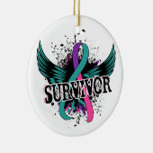 Schildklierkanker Overleving 16 Keramisch Ornament (Rechts)