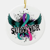 Schildklierkanker Overleving 16 Keramisch Ornament (Voorkant)