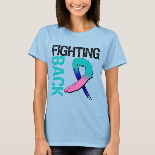 Schildklierkanker terugvechten t-shirt (Voorkant)