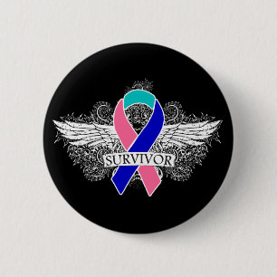Schildklierkanker Wingel SURVIVOR-lint Ronde Button 5,7 Cm