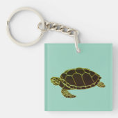 Schildkröte grün schwarz sleutelhanger (voorkant)