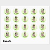 Schildkröte mit Blume Ronde Sticker (Vel)