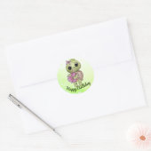 Schildkröte mit Blume Ronde Sticker (Envelop)
