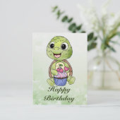 Schildkröte mit Muffin  Briefkaart (Staand voorkant)