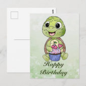 Schildkröte mit Muffin  Briefkaart (Voorkant / Achterkant)