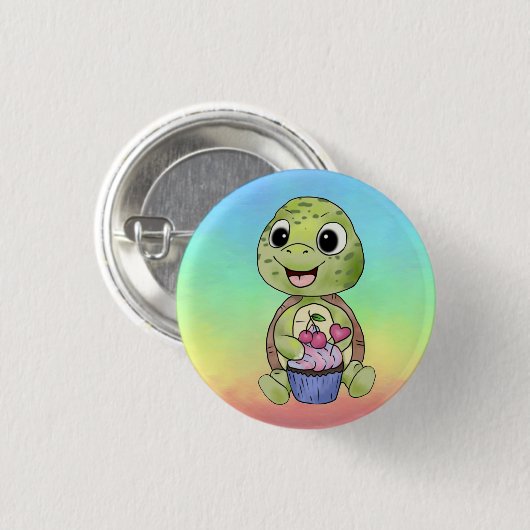Schildkröte mit Muffin Button (Voorkant /achterkant)