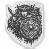 Schildmaagd Speer-Sigil – Mythic Warrior Inkt Sticker (Voorkant)