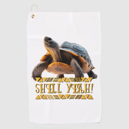 Schildpad 001 Shell Ja! Golfhanddoek (Voorkant)