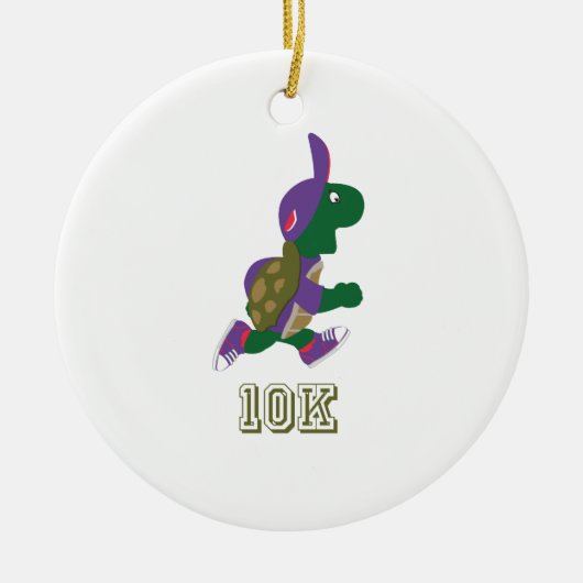Schildpad 10.000 - Paars Keramisch Ornament (Voorkant)