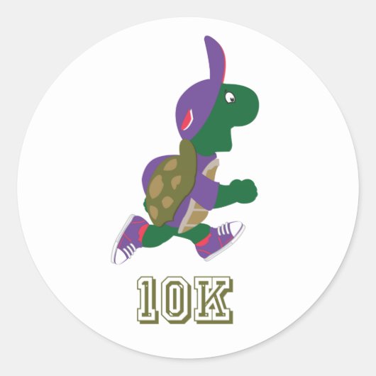 Schildpad 10.000 - Paars Ronde Sticker (Voorkant)