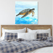 Schildpad 1 Zee Oceaan Canvas Afdruk (Insitu (Slaapkamer))