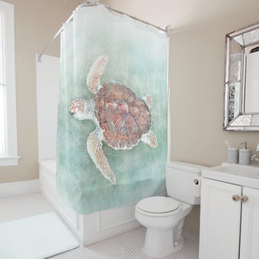 schildpad 2 douchegordijn (In situ)