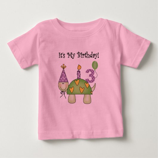 Schildpad 3e verjaardag Tshirts en geschenken (Voorkant)