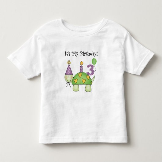 Schildpad 3e verjaardag Tshirts en geschenken (Voorkant)