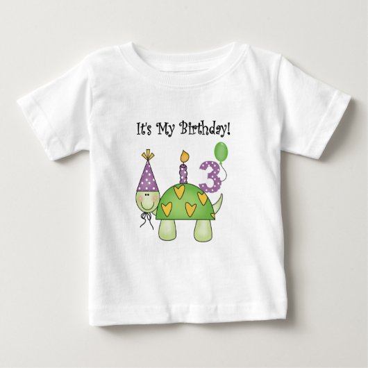 Schildpad 3e verjaardag Tshirts en geschenken (Voorkant)