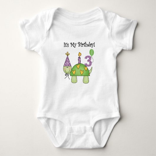 Schildpad 3e verjaardag Tshirts en geschenken (Voorkant)