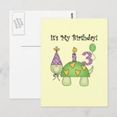 Schildpad 3e verjaardag Tshirts en geschenken Briefkaart (Voorkant / Achterkant)