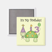 Schildpad 3e verjaardag Tshirts en geschenken Magneet (Voorkant / Achterkant)