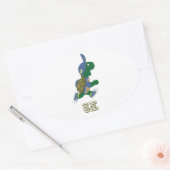 Schildpad 5.000 - blauw ovale sticker (Envelop)