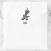 Schildpad 5K - Paars Ovale Sticker (Tas)