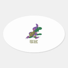 Schildpad 5K - Paars Ovale Sticker