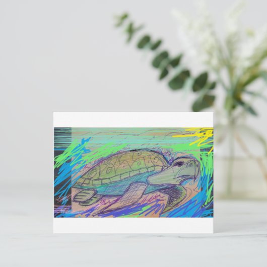 Schildpad 7 briefkaart (Staand voorkant)