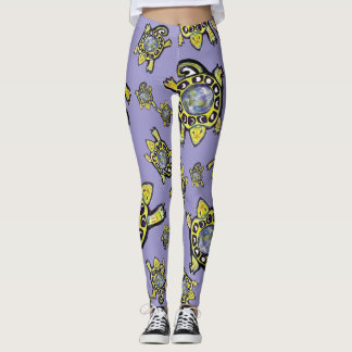 Schildpad Aarde Maan Maureen Girard Whimsical Leggings