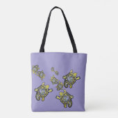 Schildpad Aarde Maan Maureen Girard Whimsical Tote Bag (Achterkant)