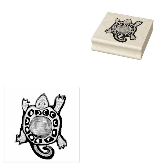 Schildpad Aarde Moons Maureen Girard Rubberstempel (Gestempeld)