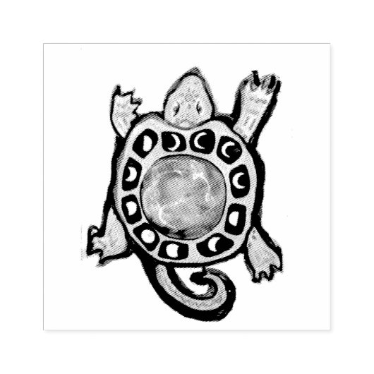 Schildpad Aarde Moons Maureen Girard Rubberstempel (Afrduk)