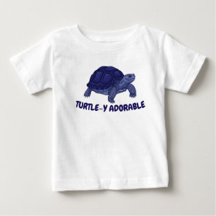 Schildpad-achtig Schattig Blauw Schildpad Baby T-s