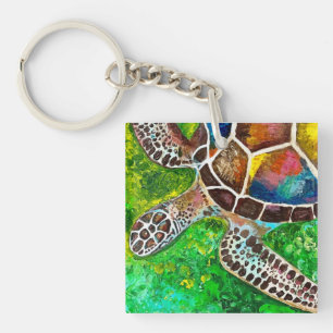 Schildpad Acryl Sleutelhanger
