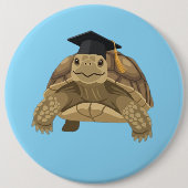 Schildpad Afstudeer Speld - Cute Aangepaste Knop C Ronde Button 6,0 Cm (Voorkant)