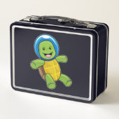 Schildpad als astronaut met glazen bal (Achterkant)