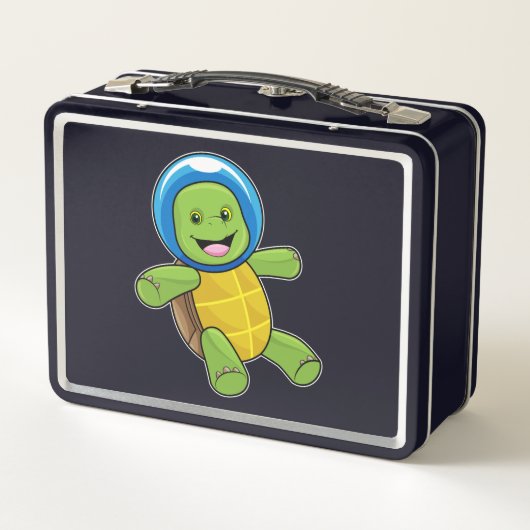 Schildpad als astronaut met glazen bal (Achterkant)