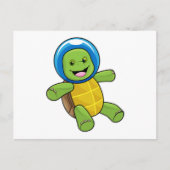 Schildpad als astronaut met glazen bal briefkaart (Voorkant)