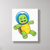 Schildpad als astronaut met glazen bal canvas afdruk (Voorkant)