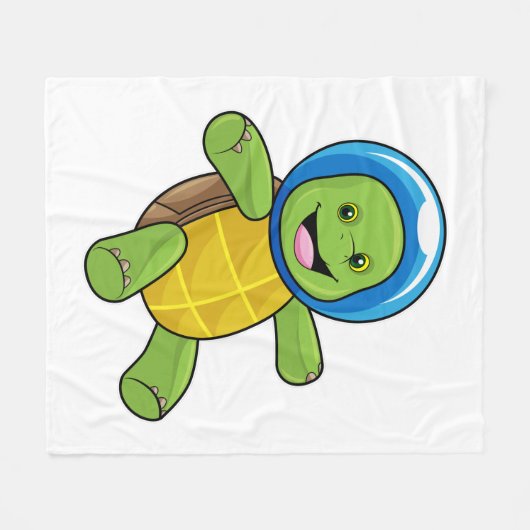 Schildpad als astronaut met glazen bal fleece deken (Voorkant (Horizontaal))