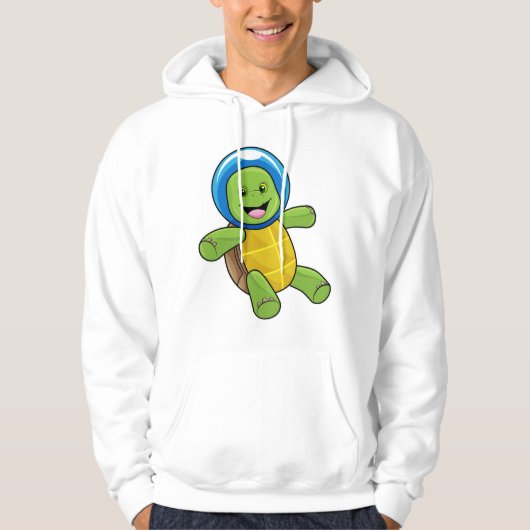 Schildpad als astronaut met glazen bal hoodie (Voorkant)