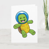 Schildpad als astronaut met glazen bal kaart (Voorkant)