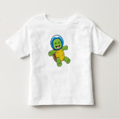 Schildpad als astronaut met glazen bal kinder shirts (Voorkant)