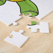 Schildpad als astronaut met glazen bal legpuzzel (Zijkant)