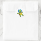 Schildpad als astronaut met glazen bal ronde sticker (Tas)