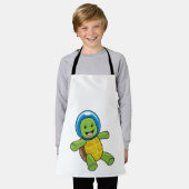 Schildpad als astronaut met glazen bal schort (Gedragen)