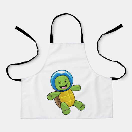 Schildpad als astronaut met glazen bal schort (Voorkant)