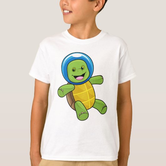 Schildpad als astronaut met glazen bal t-shirt (Voorkant)