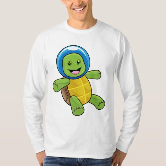Schildpad als astronaut met glazen bal t-shirt (Voorkant)