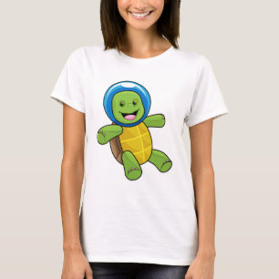 Schildpad als astronaut met glazen bal t-shirt
